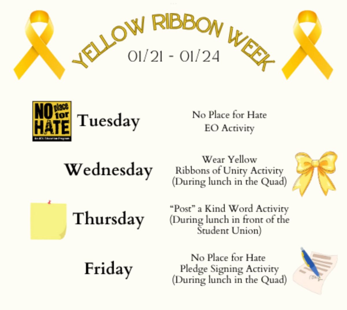 Yellow Ribbon Week at Hoover High